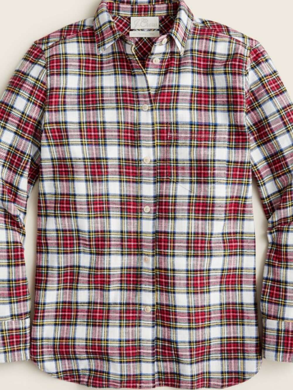 J. Crew Classic-Fit Shirt in Snowy Stewart Tartan Flannel Holiday Cabin Cozy 20